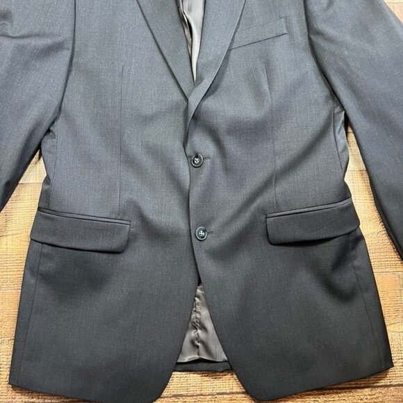 Men's Calvin Klein Dark Gray Lined Sport Coat Jacket size 40L - Picture 2 of 6